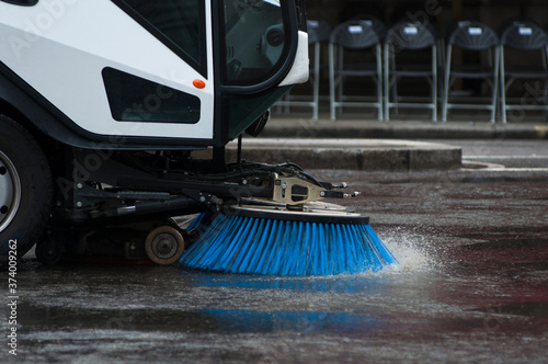 Road sweeper vehicle, London, UK photo