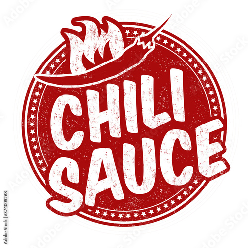 Chili sauce sign or stamp