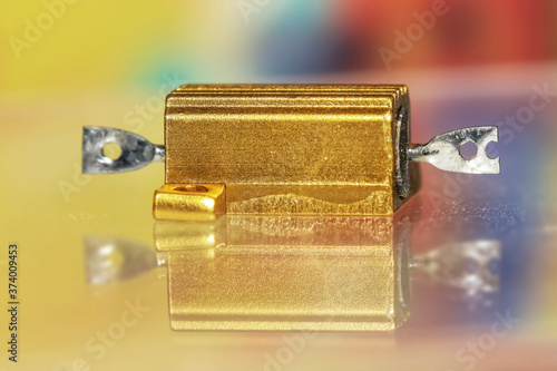 Close up shot of gold micro motor