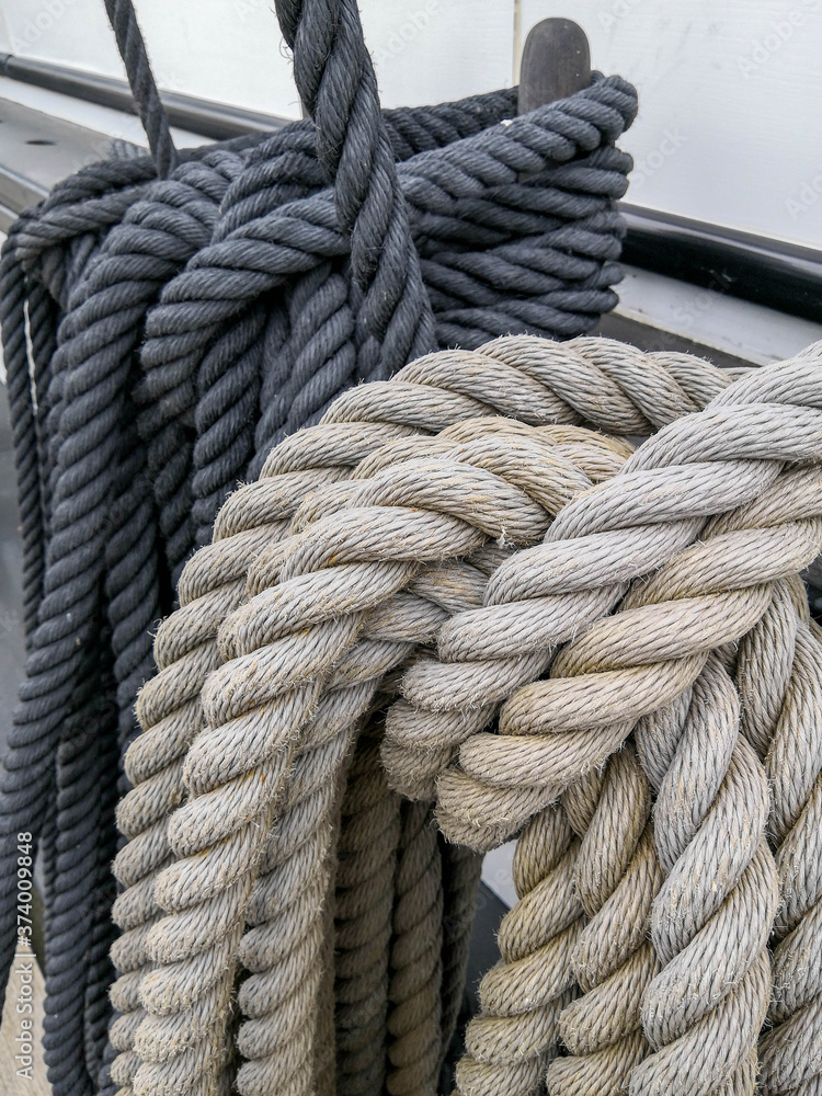 Super close up of a thick rope