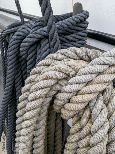 Super close up of a thick rope