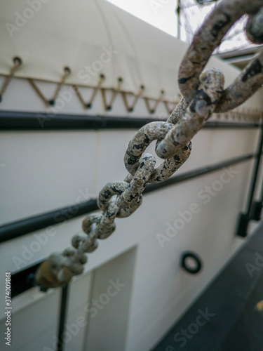 Close up of a boat chain