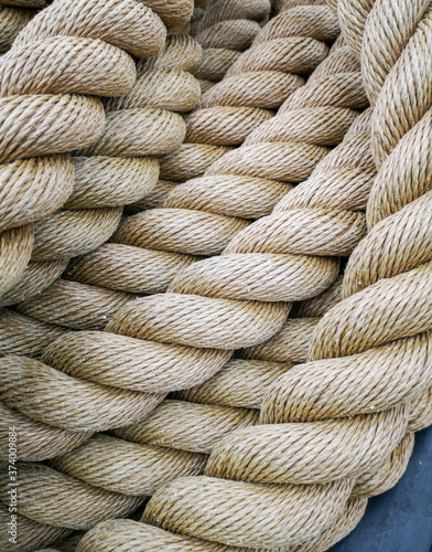 Super close up of a thick rope