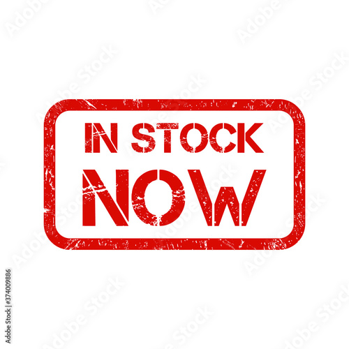 IN STOCK NOW Rubber Stamp vector over a white background.