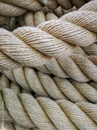 Super close up of a thick rope
