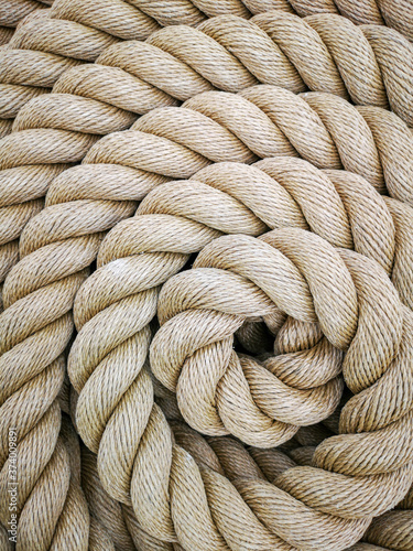 Super close up of a thick rope