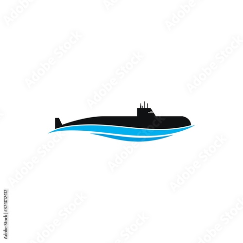 military submarine logo vector icon illustration