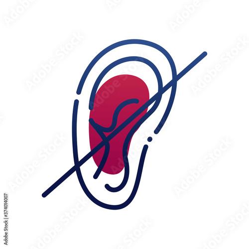 deaf ear gradient style icon vector design