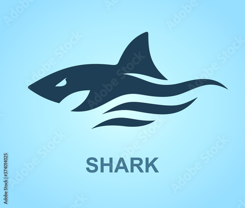 Sea shark logo, Marine predator, Vector illustration