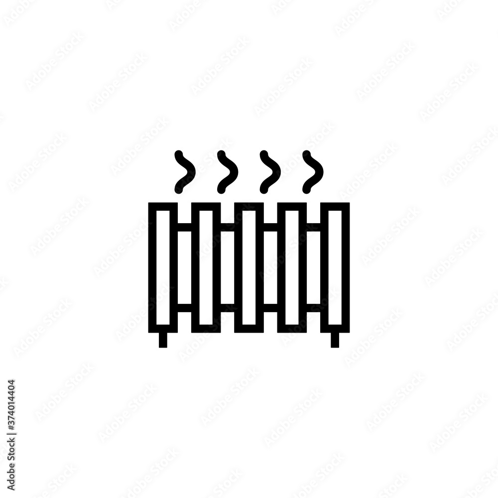 Heater Icon in black line style icon, style isolated on white background Heater Icon in black line style icon, style isolated on white background