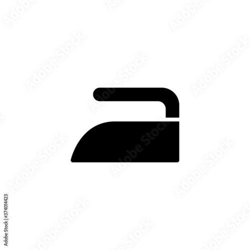 Iron Icon in black flat glyph, filled style isolated on white background