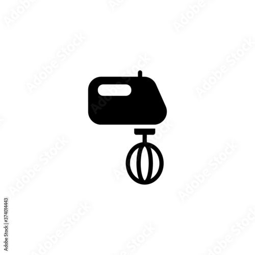 Mixer Icon in black flat glyph  filled style isolated on white background