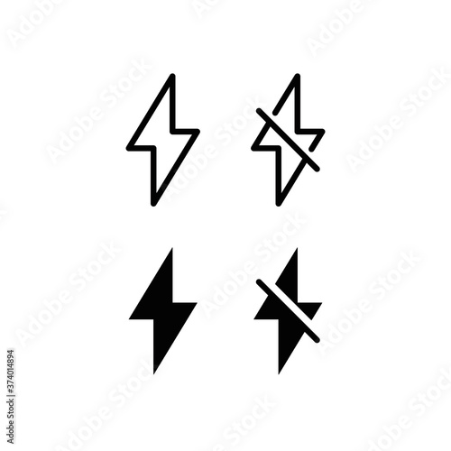 flash and not flash icon set vector eps