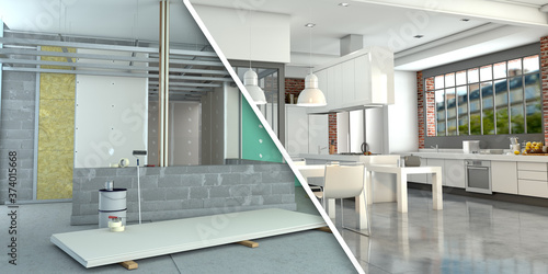 Kitchen before and after co...