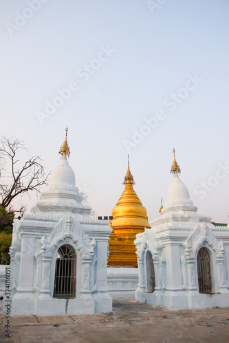 Beautiful ancient golden Buddhist temples, pagodas and stupas Myanmar Burma