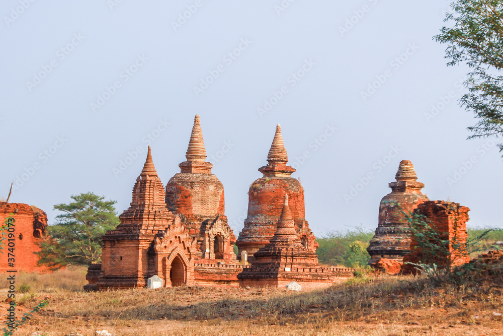 Beautiful ancient Buddhist temples, pagodas and stupas Bagan Myanmar Burma