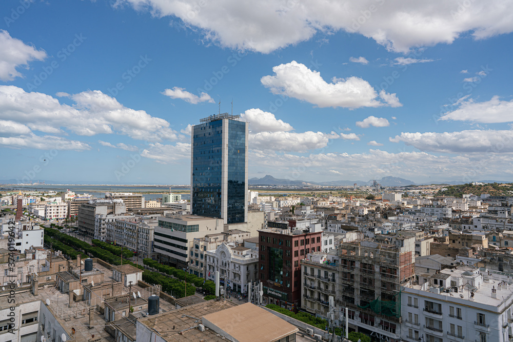 Bird eyes view of Tunis is the capital and the largest city of Tunisia.