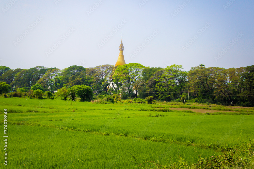 Beautiful ancient Buddhist temples, stupas and pagodas, Myanmar