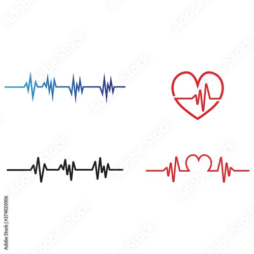Set Art design health medical heartbeat pulse