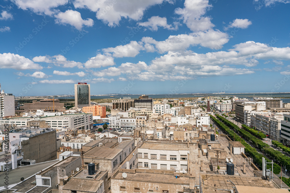 Bird eyes view of Tunis is the capital and the largest city of Tunisia.