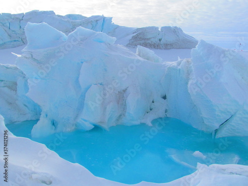 Blue Ice and Pressure Ridges near McMurdo Station, Antarctica photo