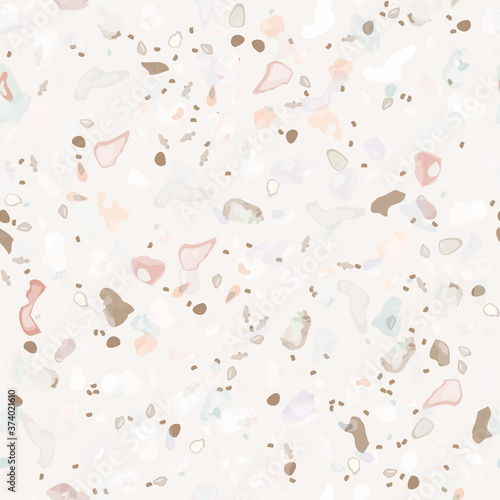 Terrazzo Texture Vector. Flooring Seamless Pattern