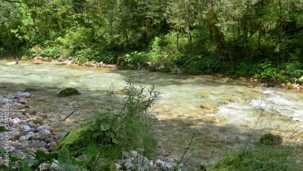 Mountain river Soca in Alps, Slovenia. Mountain river Soca in Alps, Slovenia.