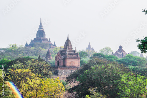 Beautiful ancient Buddhist temples  pagodas and stupas Bagan Myanmar Burma