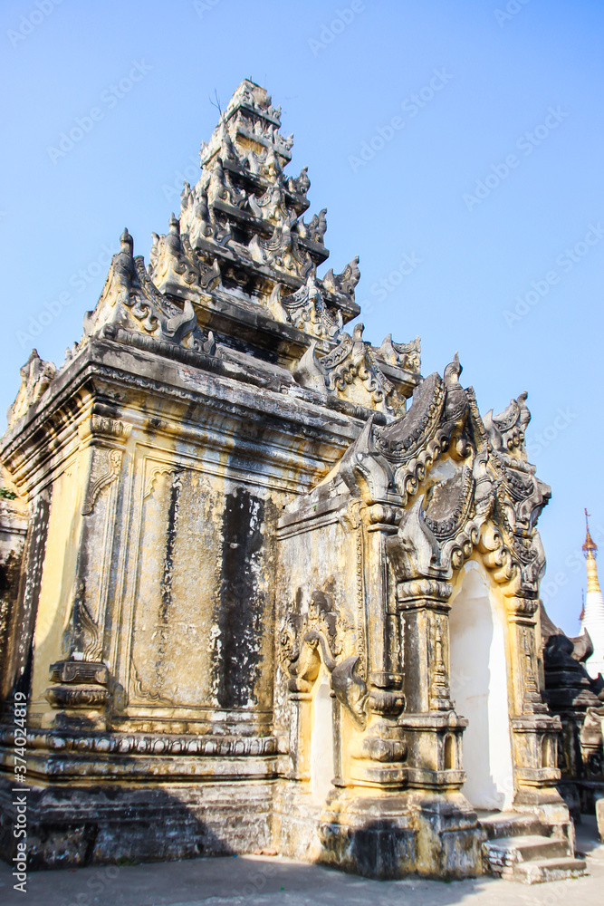 Beautiful ancient Buddhist temples, pagodas and stupas Myanmar Burma