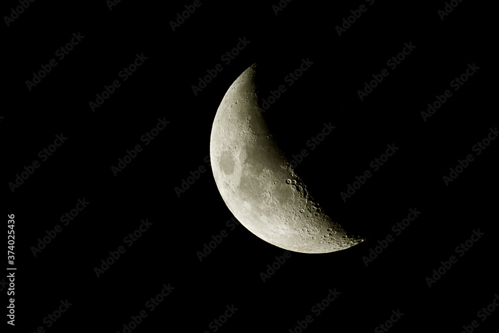 Waxing crescent moon as background Waxing crescent moon as background