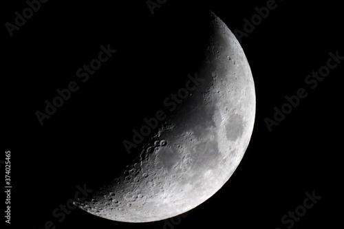 Waxing crescent moon as background