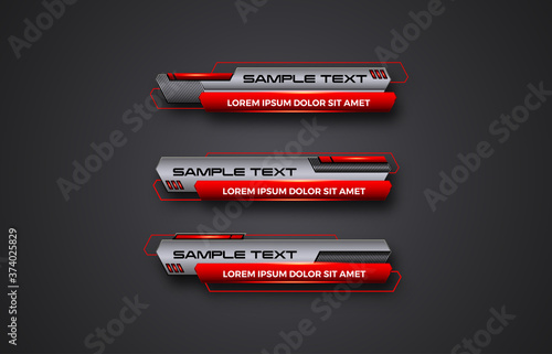 futuristic design vector interface Lower third banner Bars. Streaming Video. Breaking, Sport News.
