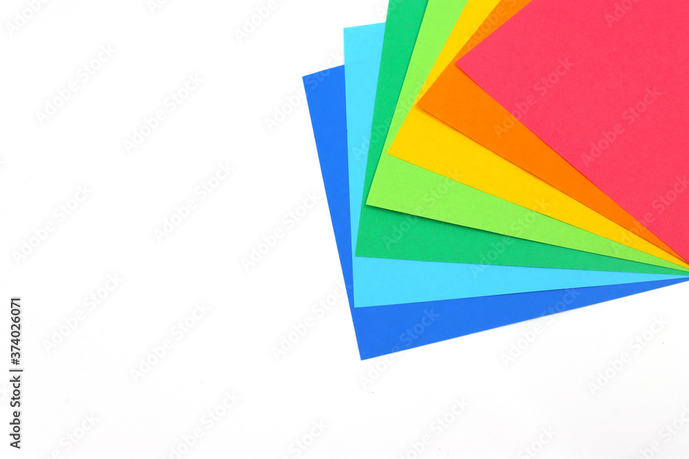 colorful paper isolated in white background colorful paper isolated in white background