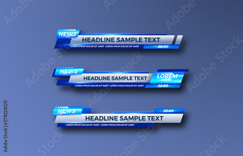 futuristic design vector interface Lower third banner Bars. Streaming Video. Breaking, Sport News. photo