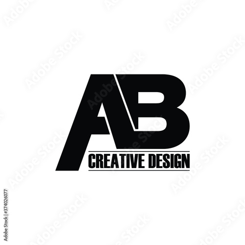 Letter AB modern logo design vector