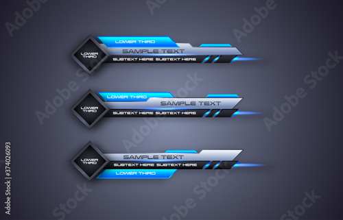 futuristic design vector interface Lower third banner Bars. Streaming Video. Breaking, Sport News.