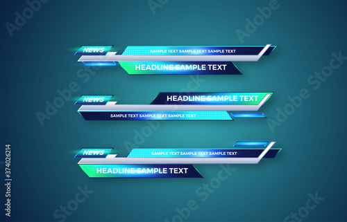 futuristic design vector interface Lower third banner Bars. Streaming Video. Breaking, Sport News.
