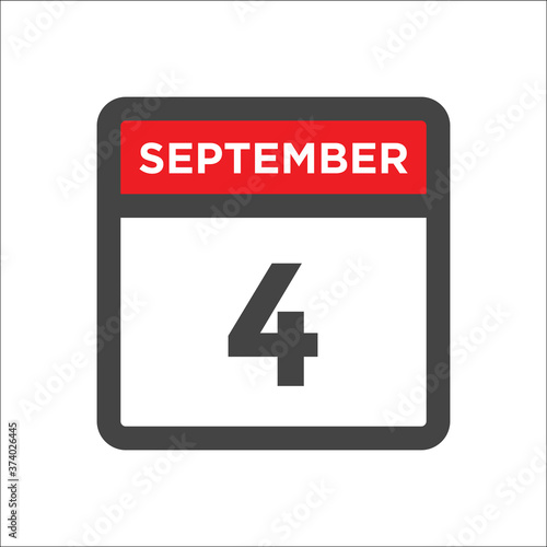 September 4 calendar icon with day and month
