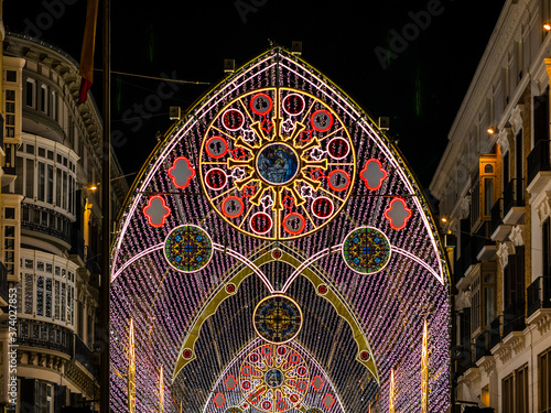 christmas ornaments at calle larios. photo