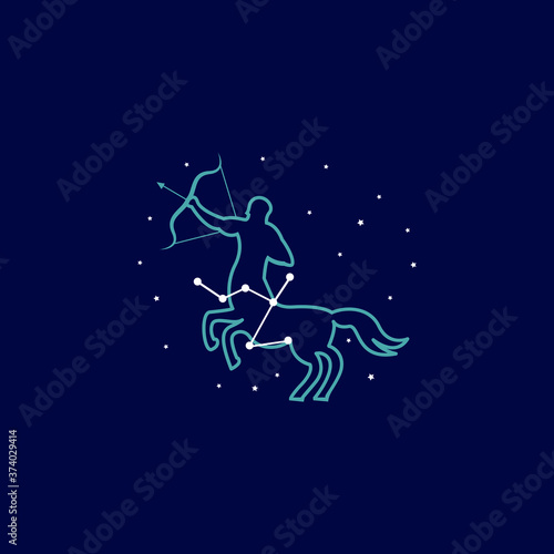 Sagittarius zodiac sign logo. vector illustration. 