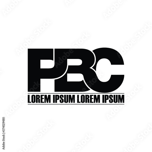 PBC letter monogram logo design vector