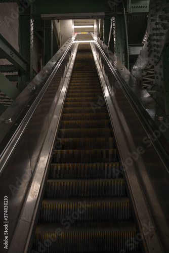 moving escalator in the subway