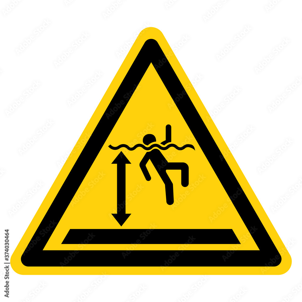 Warning Deep Water Symbol Sign, Vector Illustration, Isolate On White Background Label. EPS10 Warning Deep Water Symbol Sign, Vector Illustration, Isolate On White Background Label. EPS10