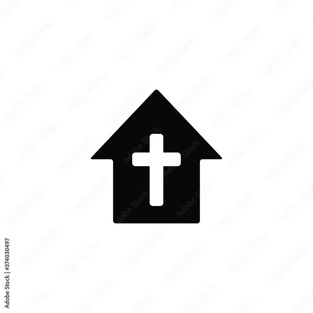 Fotografie Christian house icon vector isolated on white