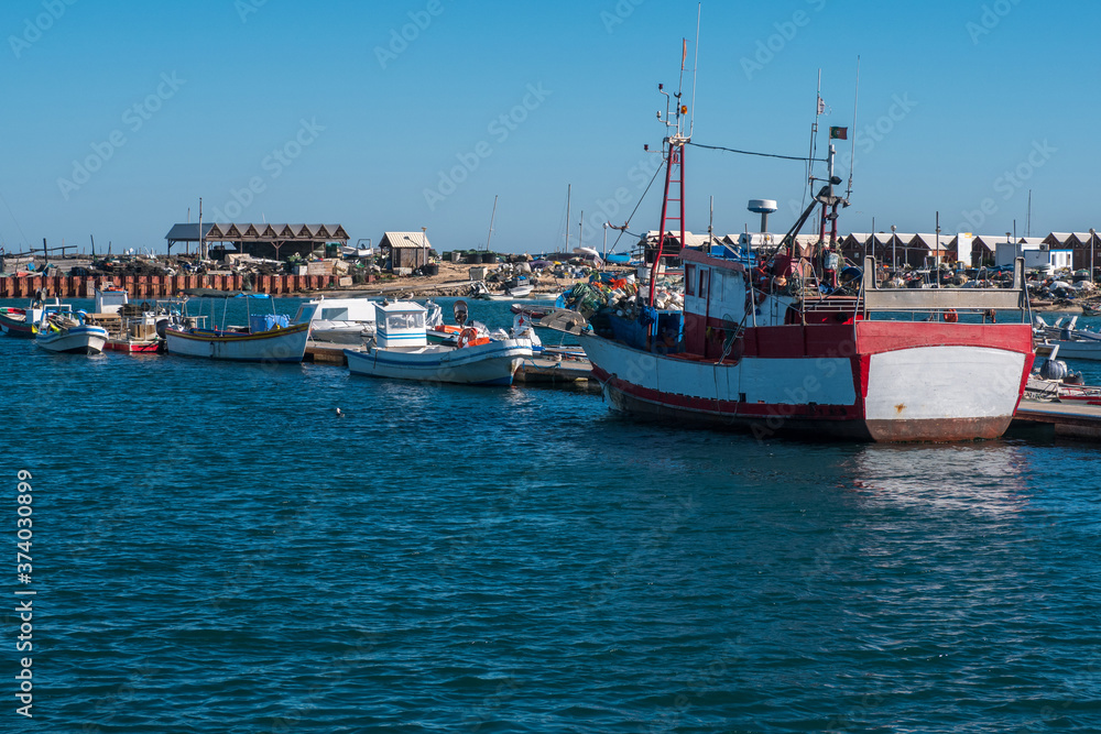 Fishing boat standing in Faro's port