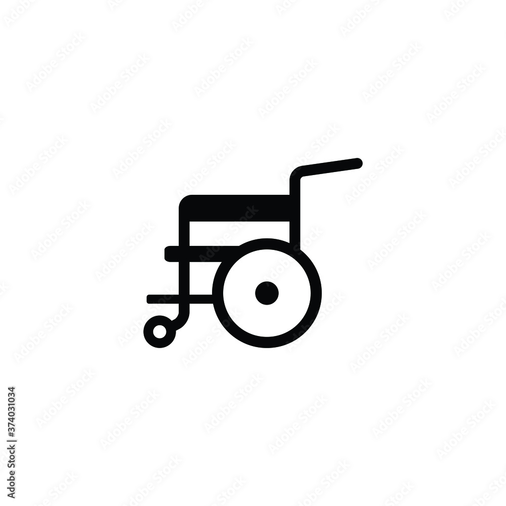 Wheelchair icon vector isolated on white Wheelchair icon vector isolated on white