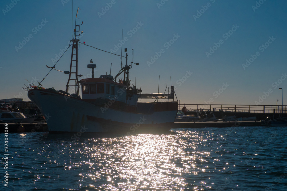 Fishing boat standing in Faro's port