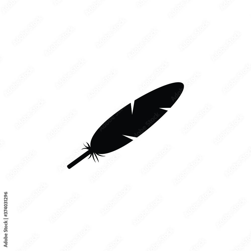 Feather icon vector isolated on white Feather icon vector isolated on white