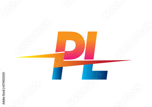 Letter PL logo with Lightning icon, letter combination Power Energy Logo design for Creative Power ideas, web, business and company.