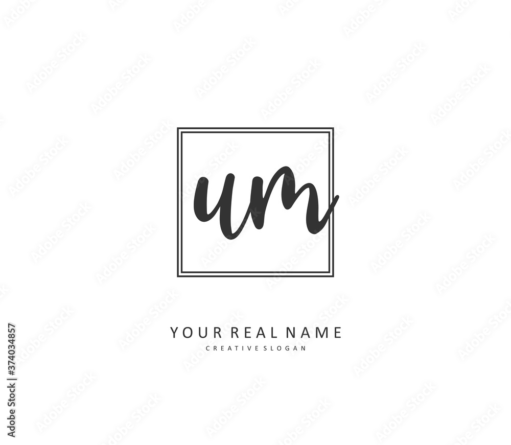 U M UM Initial letter handwriting and signature logo. A concept handwriting initial logo with template element. U M UM Initial letter handwriting and signature logo. A concept handwriting initial logo with template element.